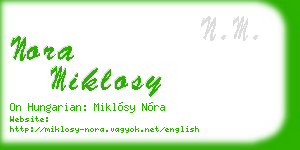 nora miklosy business card