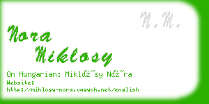 nora miklosy business card